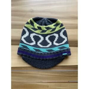 Y2K Lululemon Wool Beanie Hat With Bill Brimmed Visor Beanie Blue One Size